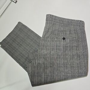 3/$30 RW&CO. Charcoal Checkered Trousers Slim Fit Cotton Stretch